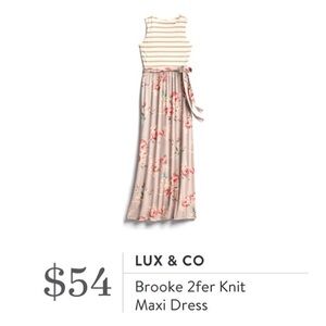 Lux & Co Brooke 2fer Knit Maxi Dress